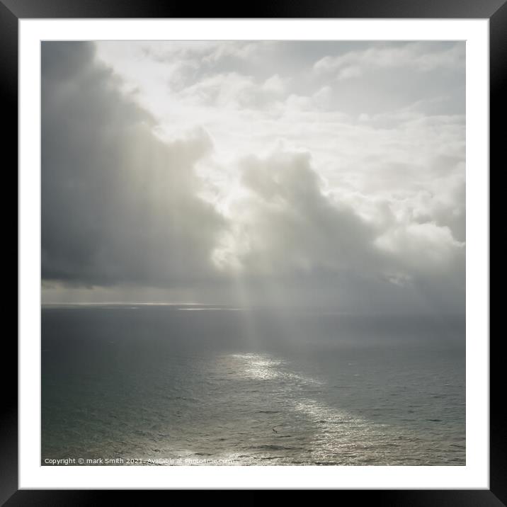clearing sky, beachy head Framed Mounted Print by mark Smith