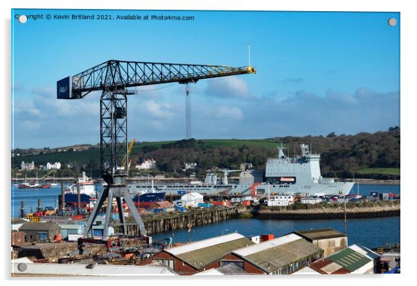 pendennis shipyard falmouth Acrylic by Kevin Britland