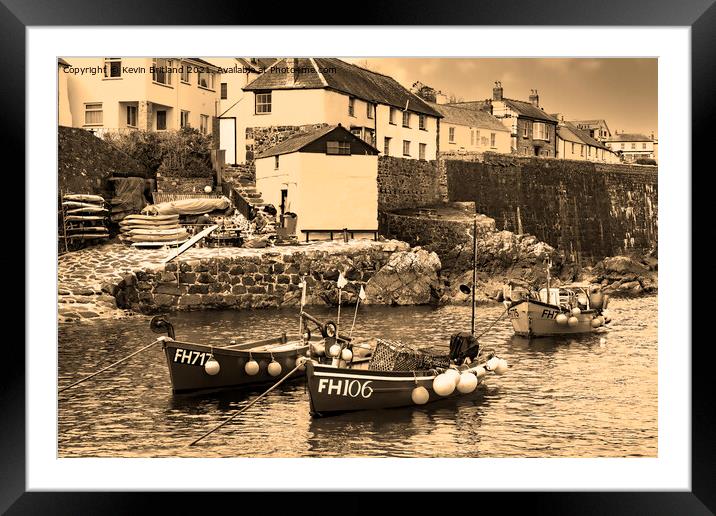 Coverack harbour Cornwall Framed Mounted Print by Kevin Britland