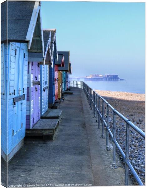 Cromer Pier and Beach Huts Canvas Print by Laura Baxter