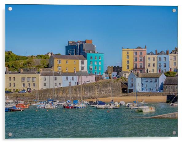  Tenby Harbour, Pembrokeshire, Wales. Acrylic by Colin Allen