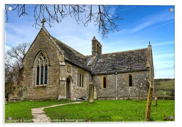 Tyneham Church, Purbeck, Dorset Acrylic by Stuart Wyatt