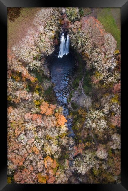 Aerial view of Henrhyd Falls Framed Print by Leighton Collins
