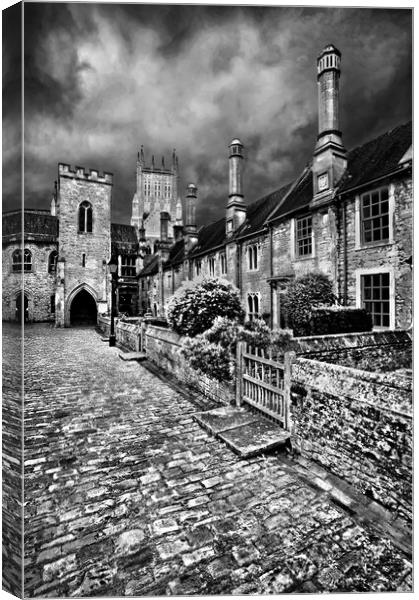 Vicars Close and Wells Cathedral Canvas Print by Darren Galpin