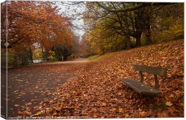  A carpet of Autumn leaves Canvas Print by Richard Perks