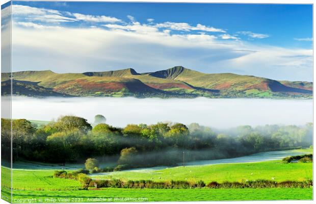 Brecon Beacons Autumn Serenity Canvas Print by Philip Veale