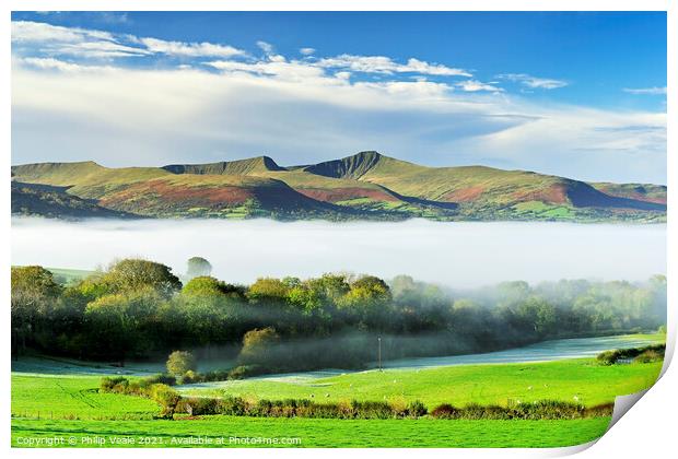 Brecon Beacons Autumn Serenity Print by Philip Veale