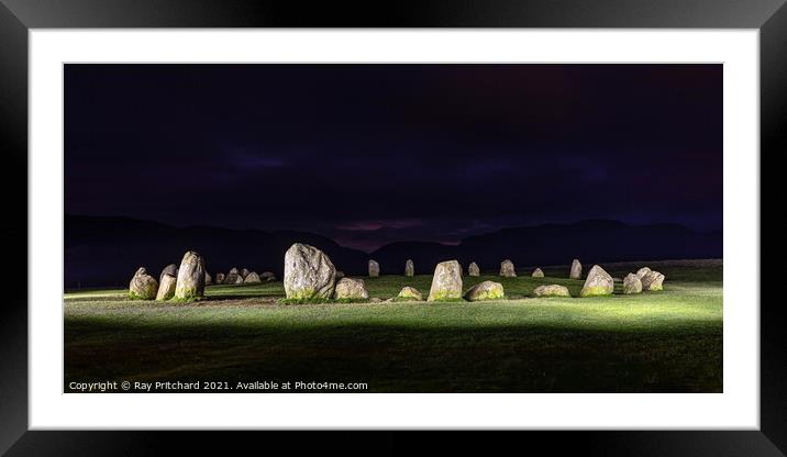 Castlerigg By Torch Framed Mounted Print by Ray Pritchard
