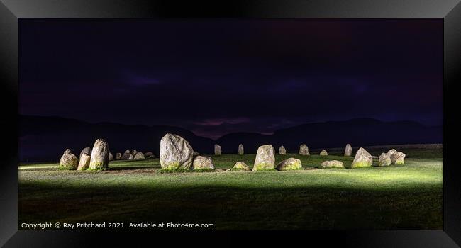 Castlerigg By Torch Framed Print by Ray Pritchard