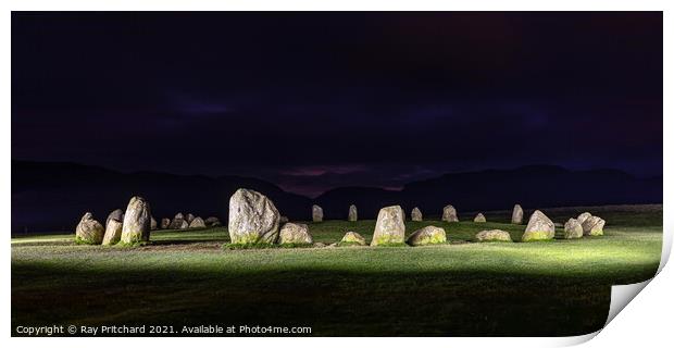 Castlerigg By Torch Print by Ray Pritchard