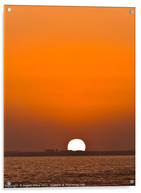 Sunset time in the Faro Island Acrylic by Angelo DeVal