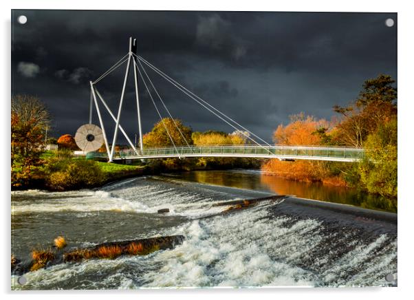Millers Crossing Bridge, Exeter, Devon Acrylic by Maggie McCall