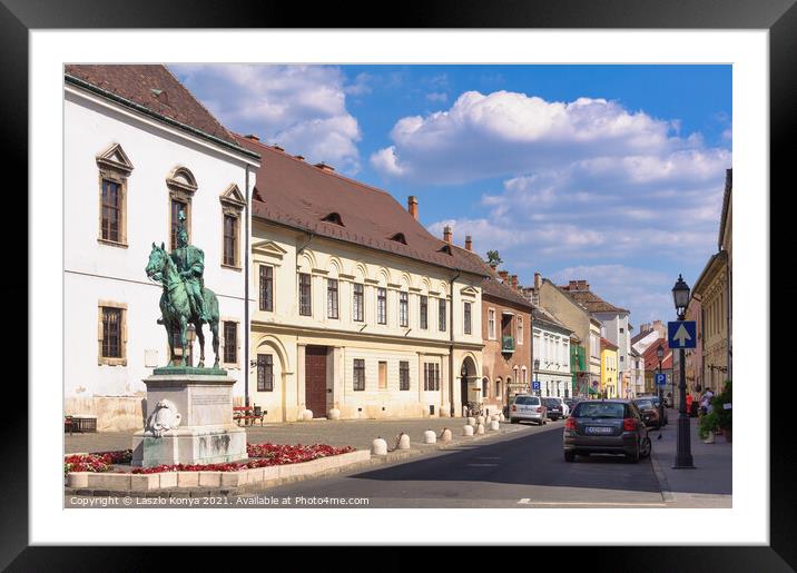 Equestrian statue of Count Andras Hadik - Budapest Framed Mounted Print by Laszlo Konya