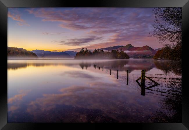 Derwent Water and Catbells Framed Print by Michael Brookes
