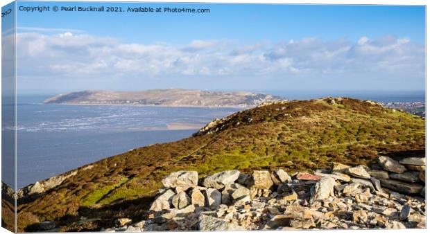 Conwy Mountain Top on North Wales Coast Canvas Print by Pearl Bucknall
