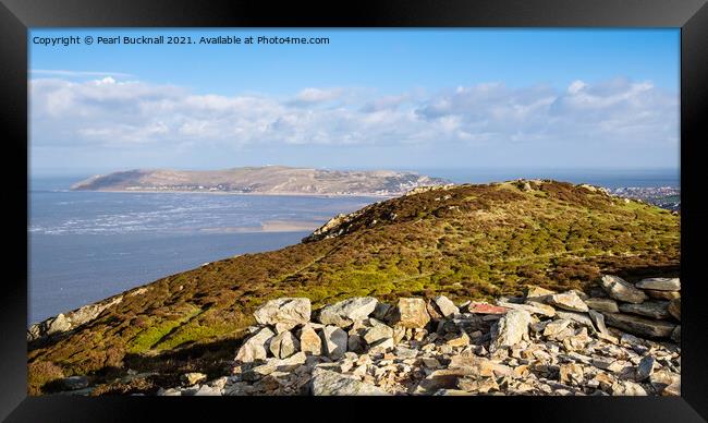 Conwy Mountain Top on North Wales Coast Framed Print by Pearl Bucknall