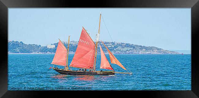 Pilgrim BM 45 Dipping In A Swell Framed Print by Peter F Hunt