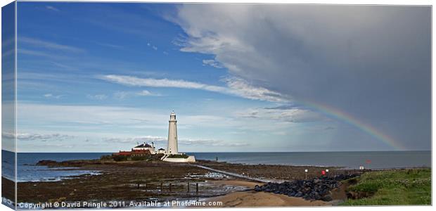 Rainbow After The Storm Canvas Print by David Pringle