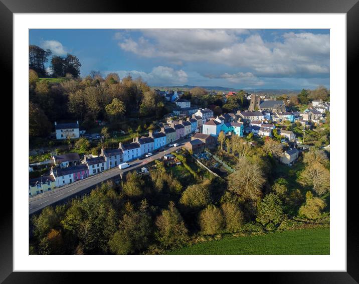 Drone view of Llandeilo in Carmarthenshire Framed Mounted Print by Leighton Collins