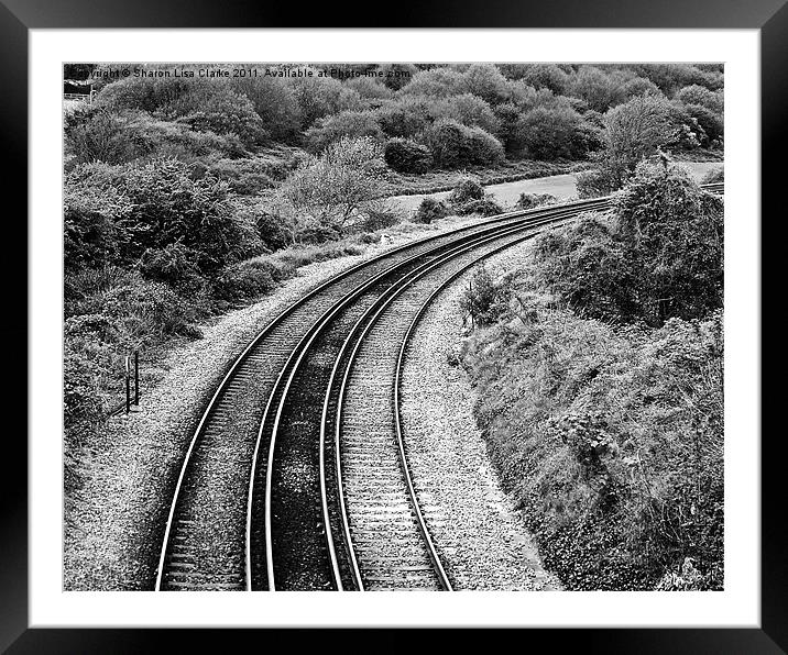 winding railway tracks Framed Mounted Print by Sharon Lisa Clarke