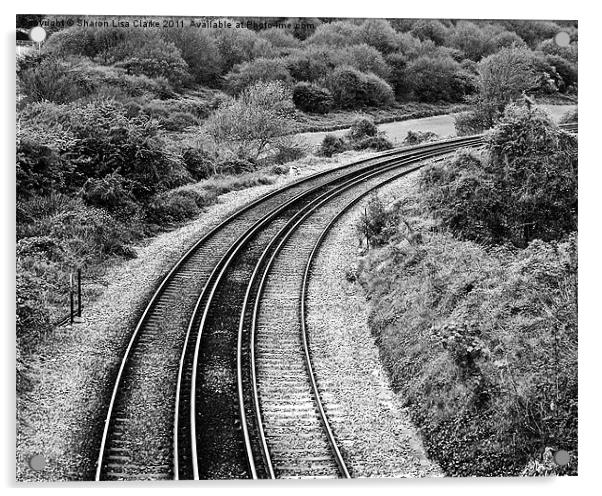 winding railway tracks Acrylic by Sharon Lisa Clarke