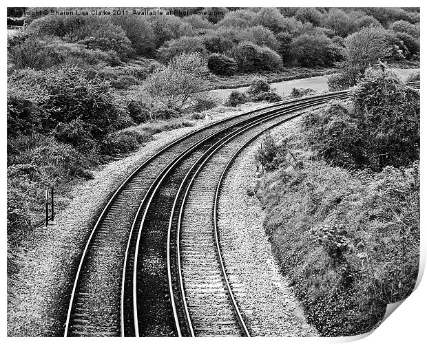 winding railway tracks Print by Sharon Lisa Clarke
