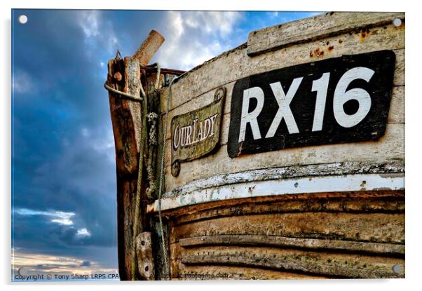 'OUR LADY' - 'RX 16'. FISHING TRAWLER. HASTINGS, EAST SUSSEX Acrylic by Tony Sharp LRPS CPAGB