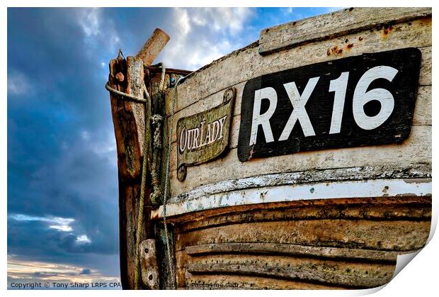 'OUR LADY' - 'RX 16'. FISHING TRAWLER. HASTINGS, EAST SUSSEX Print by Tony Sharp LRPS CPAGB
