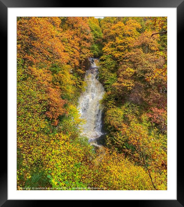 Black Spout Falls, Pitlochry in autumn Framed Mounted Print by yvonne & paul carroll