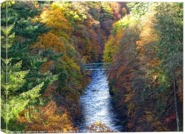 Killiecrankie Gorge in Autumn Canvas Print by yvonne & paul carroll