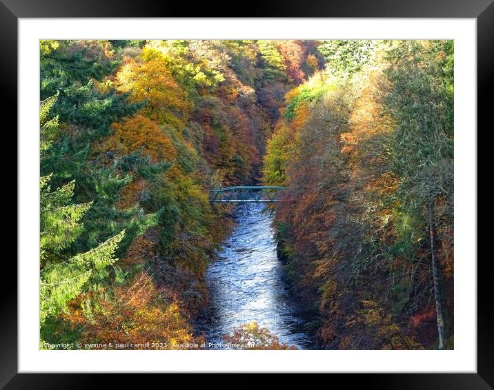 Killiecrankie Gorge in Autumn Framed Mounted Print by yvonne & paul carroll