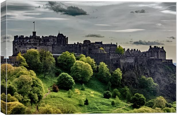 Edinburgh Castle from the Scott Monument Canvas Print by Joyce Storey