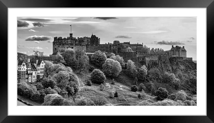 View from the Scott Monument of the Castle  Framed Mounted Print by Joyce Storey