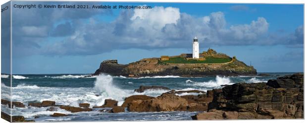 Godrevy lighthouse Cornwall Canvas Print by Kevin Britland