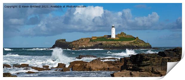 Godrevy lighthouse Cornwall Print by Kevin Britland