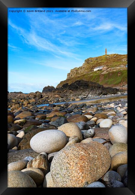 Rocky beach cornwall Framed Print by Kevin Britland