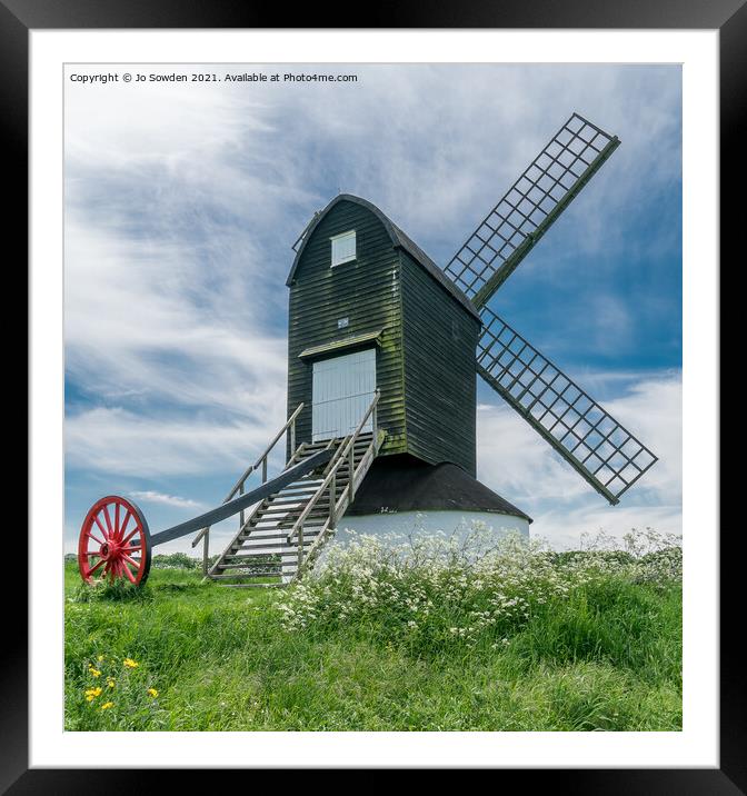 Pitstone Windmill,  Ivinghoe, Beds Framed Mounted Print by Jo Sowden