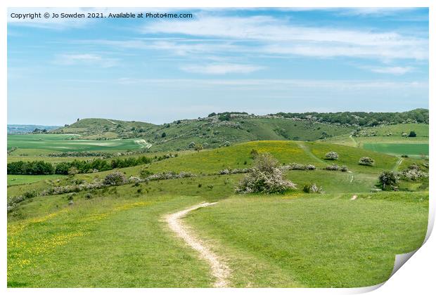 View from Ivinghoe Beacon Print by Jo Sowden