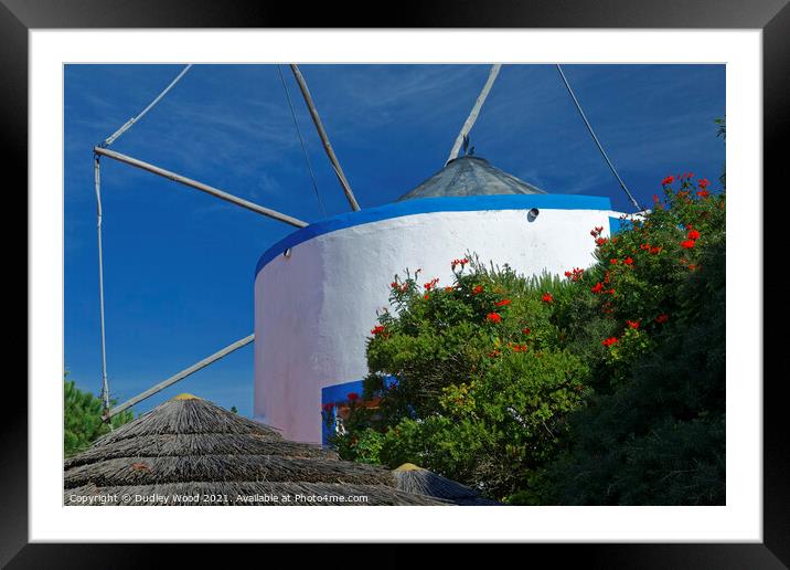 Majestic Windmill in Portugal Framed Mounted Print by Dudley Wood