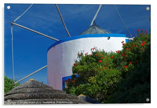 Majestic Windmill in Portugal Acrylic by Dudley Wood