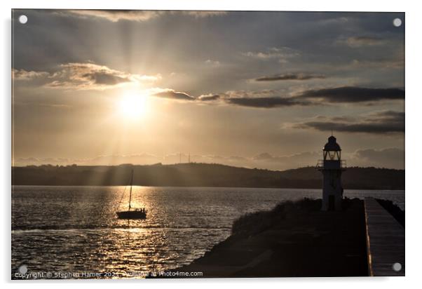 Sunset Sailing Acrylic by Stephen Hamer