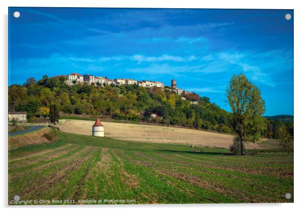  Tournon d'Agenais in rural Lot et Garonne Acrylic by Chris Rose