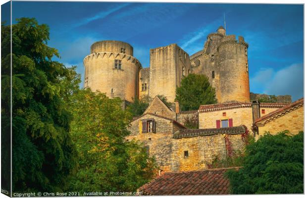 Chateau de Bonaguil near Fumel Canvas Print by Chris Rose