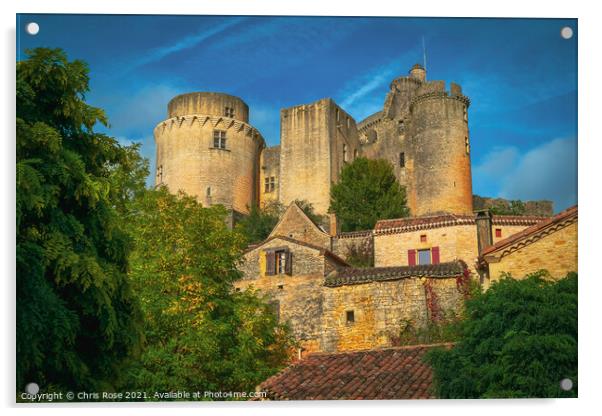Chateau de Bonaguil near Fumel Acrylic by Chris Rose