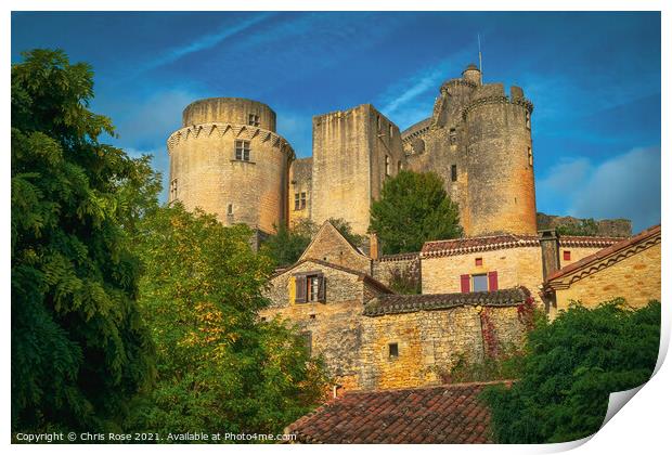 Chateau de Bonaguil near Fumel Print by Chris Rose