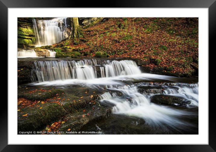 Magical waterfall in the Yorkshire dales 628 Framed Mounted Print by PHILIP CHALK