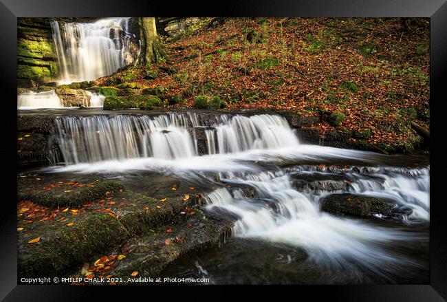 Magical waterfall in the Yorkshire dales 628 Framed Print by PHILIP CHALK