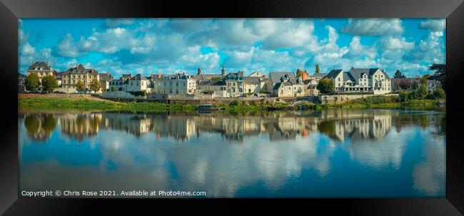 Saumur, the River Loire on a sunny autumn day Framed Print by Chris Rose