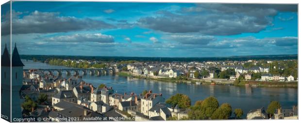 Saumur, Rooftops view over the city Canvas Print by Chris Rose
