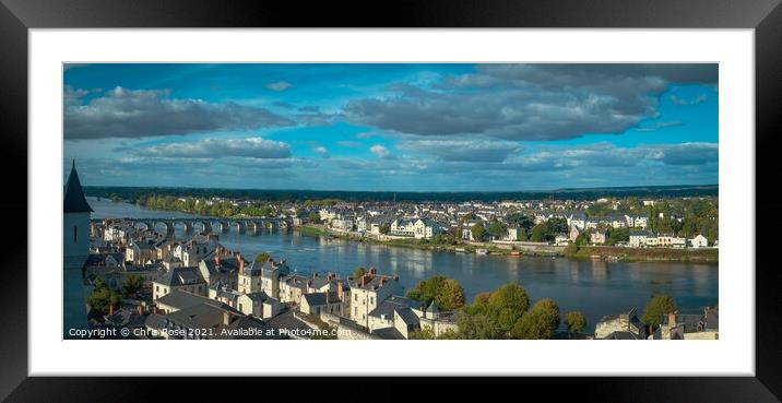Saumur, Rooftops view over the city Framed Mounted Print by Chris Rose